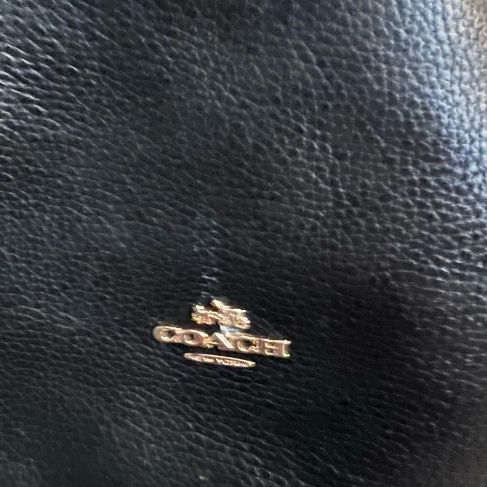 Coach 57107 Black Leather Turnlock Silver Chain Strap Tote Bag - Picture 8 of 13